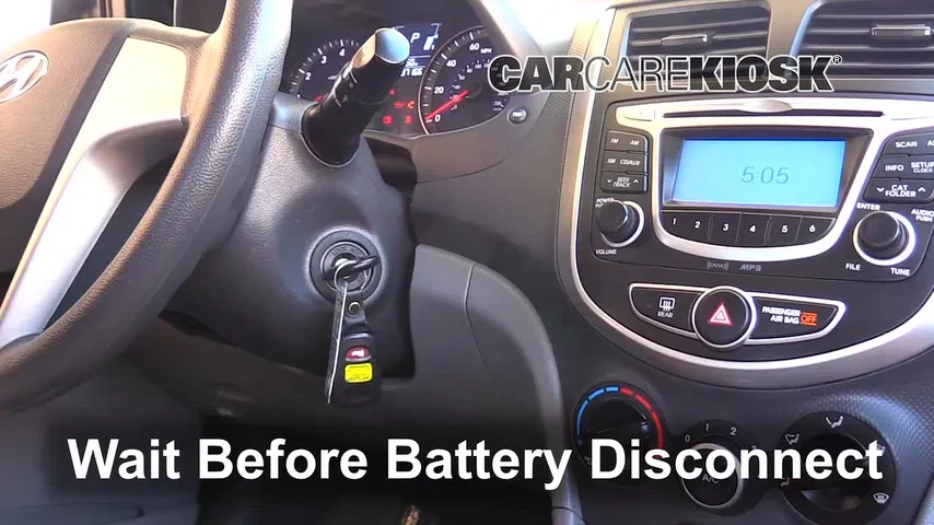 2013 Hyundai Accent GLS 1.6L 4 Cyl. Battery Replace